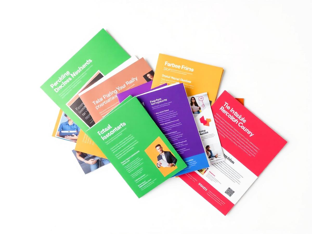 Colorful brochures and flyers