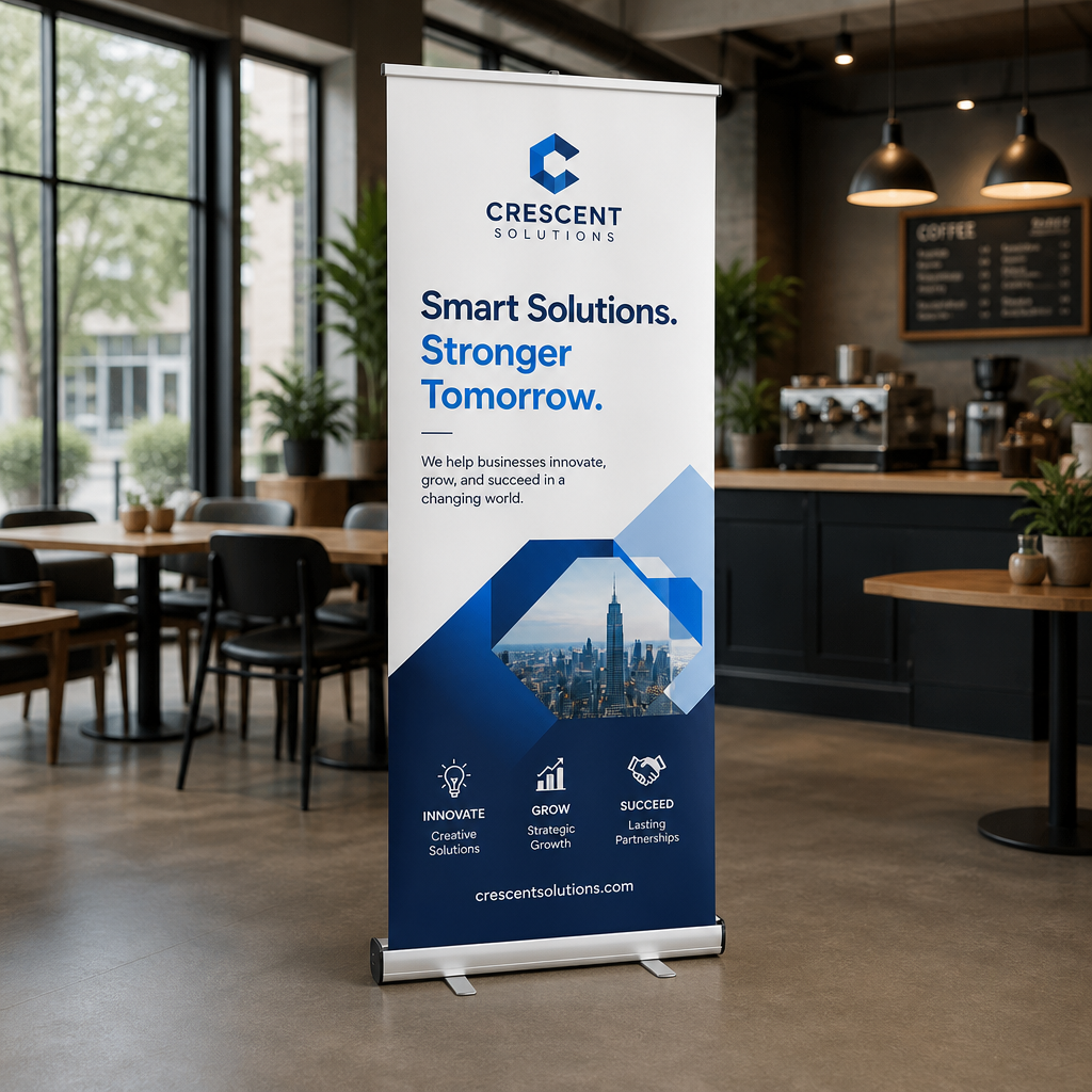 Retractable popup banner stand